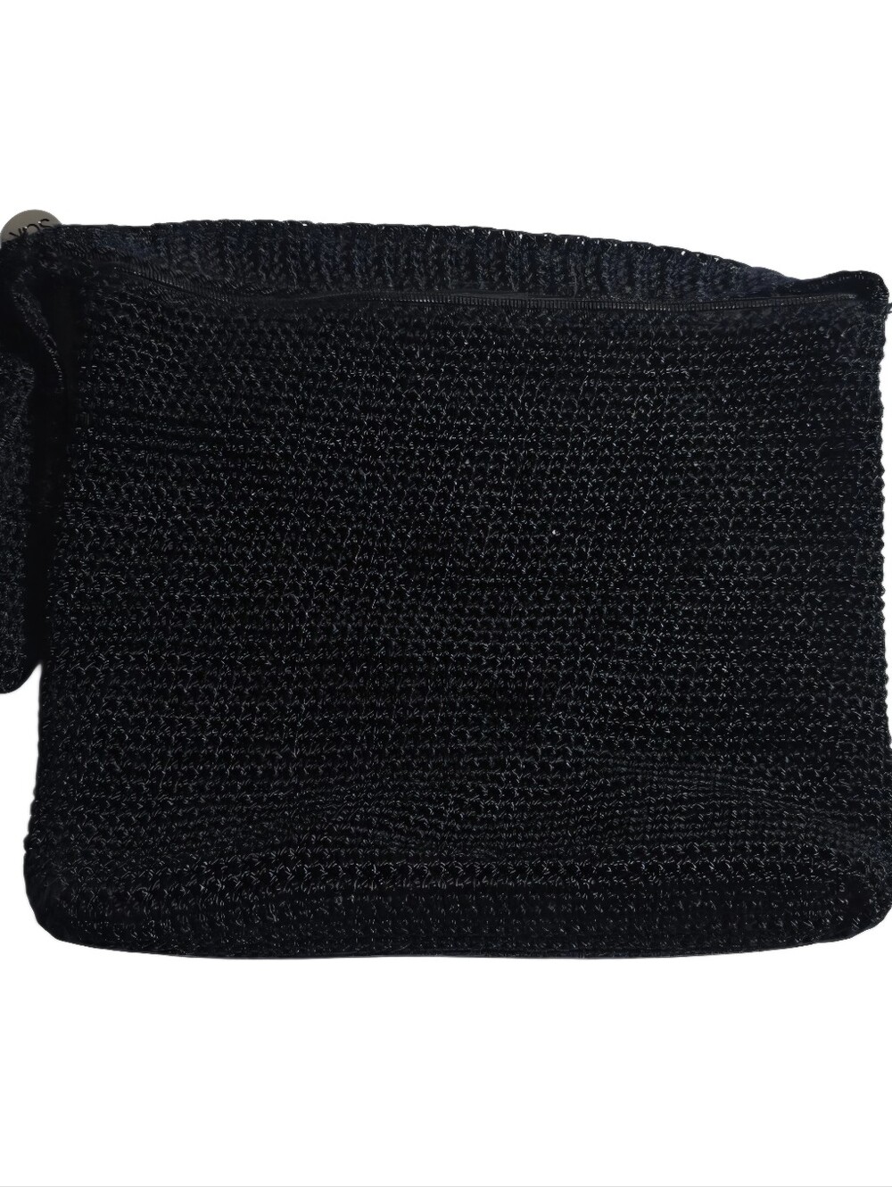 The Sak Black Crochet Shoulder/Crossbody Bag ~ Top Zip Closure